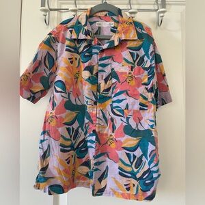 Zara Multicolor Tropical Print Shirt